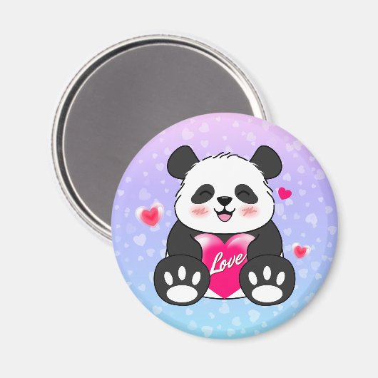 Valentine Panda in Liebe Magnet (Vorderseite/Rückseite)