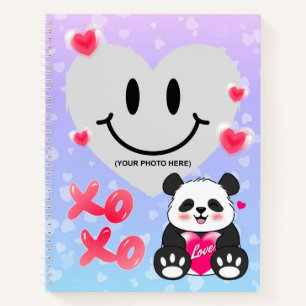 Valentine Panda in Liebe Notizblock