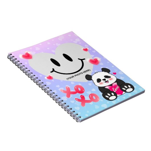Valentine Panda in Liebe Notizblock (Rechte Seite)