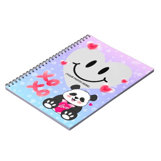 Valentine Panda in Liebe Notizblock (Linke Seite)