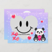 Valentine Panda in Liebe Postkarte (Vorne/Hinten)