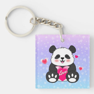 Valentine Panda in Liebe Schlüsselanhänger