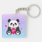 Valentine Panda in Liebe Schlüsselanhänger (Rückseite)