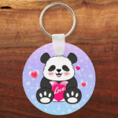 Valentine Panda in Liebe Schlüsselanhänger (Rückseite)