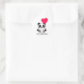 Valentine Panda Runder Aufkleber (Tasche)