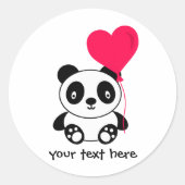 Valentine Panda Runder Aufkleber (Vorderseite)