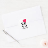 Valentine Panda Runder Aufkleber (Umschlag)