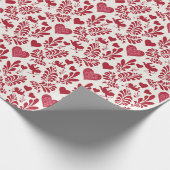 Valentine-Papiermuster vom roten Herz Geschenkpapier (Ecke)