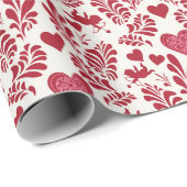 Valentine-Papiermuster vom roten Herz Geschenkpapier (Rolleneckpunkt)