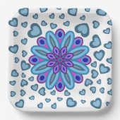 VALENTINE PAPIERPLATTE MIT BLUME HARTEN PAPPTELLER (Vorderseite)