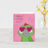 Valentine parrot karte (Gelbe Blume)