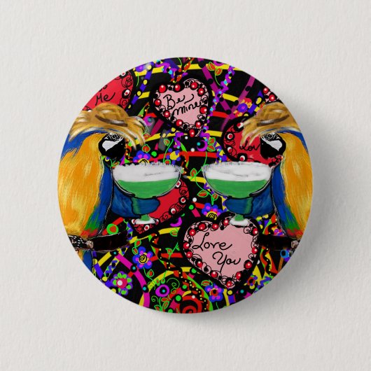 Valentine Parrots Button (Vorderseite)