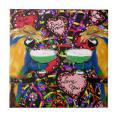 Valentine Parrots Fliese (Vorderseite)