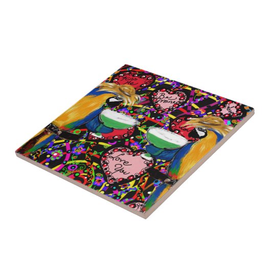 Valentine Parrots Fliese (Seite)