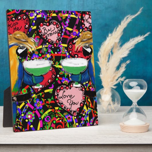 Valentine Parrots Fotoplatte (Seite)