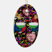Valentine Parrots Keramik Ornament (Rechts)