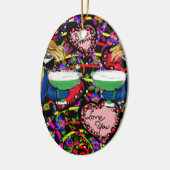 Valentine Parrots Keramik Ornament (Links)
