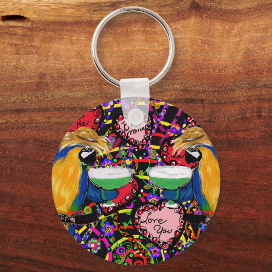 Valentine Parrots Schlüsselanhänger (Vorderseite)