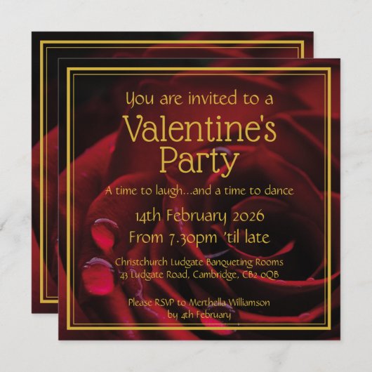 VALENTINE PARTY Christlich Scripting Celebration Einladung (Vorne/Hinten)