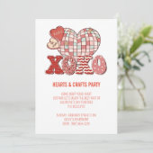 Valentine Party Einladung xoxo (Stehend Vorderseite)