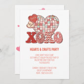 Valentine Party Einladung xoxo (Vorne/Hinten)