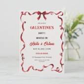 Valentine Party Invitation Printable Einladung (Stehend Vorderseite)