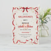 Valentine Party Invitation Printable Einladung (Stehend Vorderseite)
