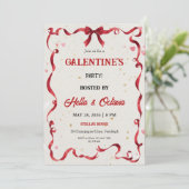 Valentine Party Invitation Printable Einladung (Stehend Vorderseite)