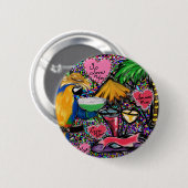 Valentine Party Parrot Button (Vorne & Hinten)