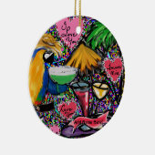 Valentine Party Parrot Keramik Ornament (Rechts)