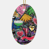 Valentine Party Parrot Keramikornament (Links)