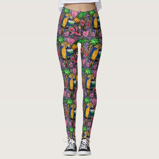 Valentine Party Parrot Leggings (Vorderseite)