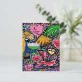 Valentine Party Parrot Postkarte (Stehend Vorderseite)
