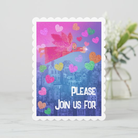 Valentine Party Personalisierte Einladung (Stehend Vorderseite)