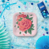 Valentine Party rosa Rosa Teller auf rosa Hintergr (Party)