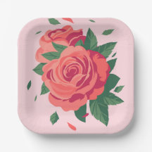 Valentine Party rosa Rosa Teller auf rosa Hintergr