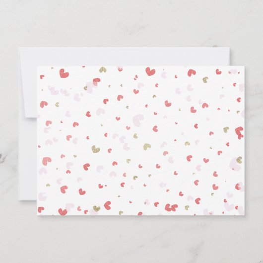 Valentine Party Valentine's Day Hearts Red Gold Einladung (Rückseite)