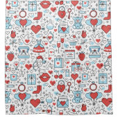 Valentine-Pattern-Duschvorhang Duschvorhang (Vorderseite)