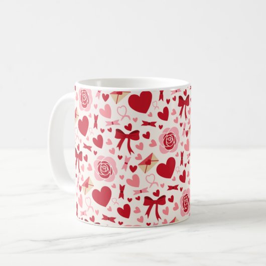 Valentine Pattern Kaffeetasse (Vorderseite Links)