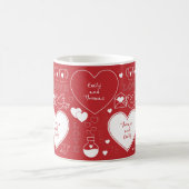 Valentine Pattern Tasse - White on Red (Mittel)