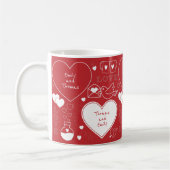 Valentine Pattern Tasse - White on Red (Links)
