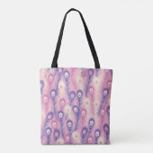 Valentine Peacock Feather Seamless Pattern in Pink Tasche (Rückseite)