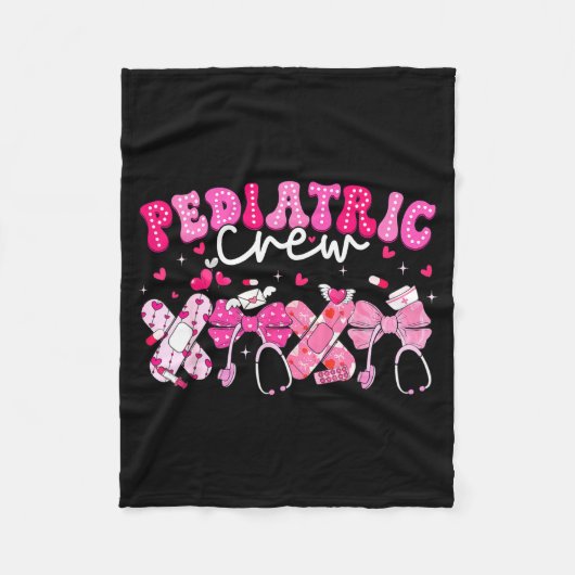 Valentine Pediatric Crew Xoxo Nurse Coquette Bow P Fleecedecke (Vorderseite)