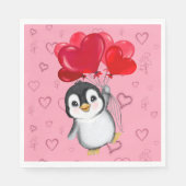 Valentine Penguin Serviette (Vorderseite)