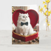 Valentine Persian Cat In Candy Box Karte (Gelbe Blume)