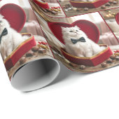 Valentine Persian Cat In Chocolate Candy Box Geschenkpapier (Rolleneckpunkt)