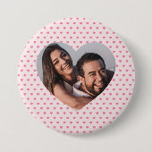 Valentine Personalisiert rosa Herzform Button (Vorderseite)