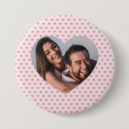 Valentine Personalisiert rosa Herzform Button
