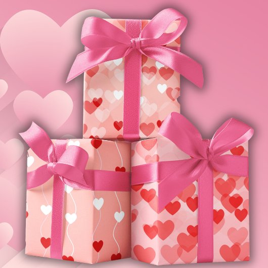 Valentine Petite Hearts Pattern Geschenkpapier Set