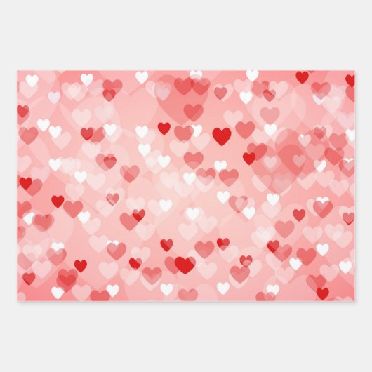 Valentine Petite Hearts Pattern Geschenkpapier Set (Vorderseite 2)